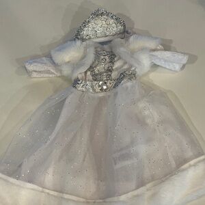18” Doll Winter Princess Dress with Crown